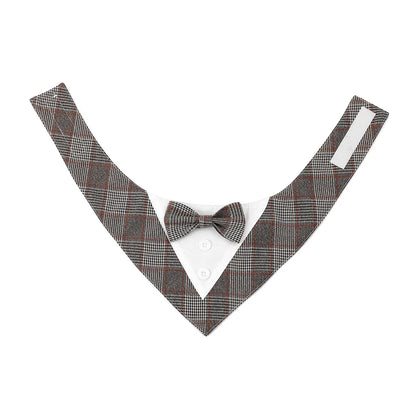 I YAN Sucado pet bandana wedding dog collar with triangle scarf and bow tie for parties, stylish and adjustable for small dogs.