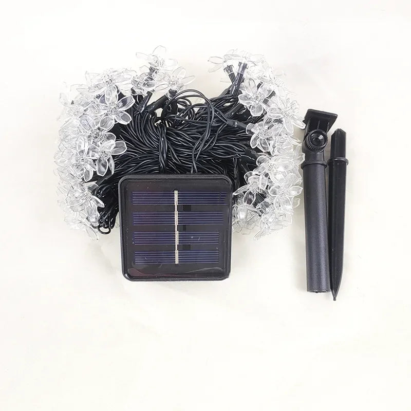 Solar PURPLE/BLUE/WARM/COLOR Cherry Blossom Garden Blossom Lights Garlands String Lights Solar Outdoor Waterproof Christma Deco