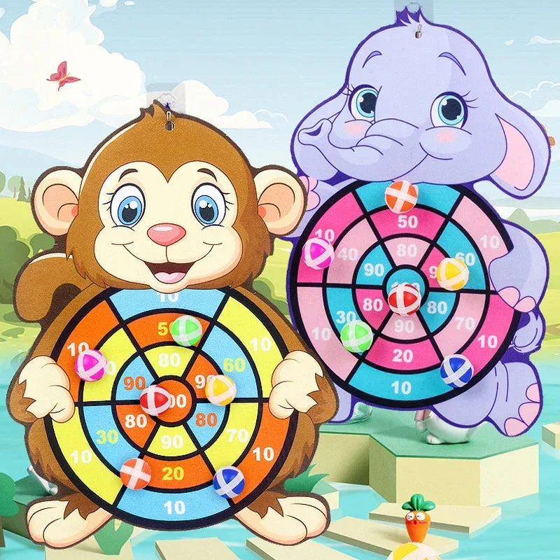 Kids Sticky Ball Dart Board – Indoor Montessori Game for Children 3-7 Years - I YAN
