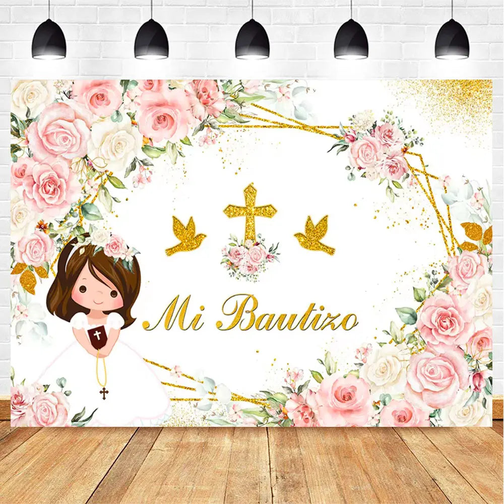 My First Communion Theme God Bless Boy Girls Party Decoration Supplie Grail God Bless Baptism Christening Baby Shower Background