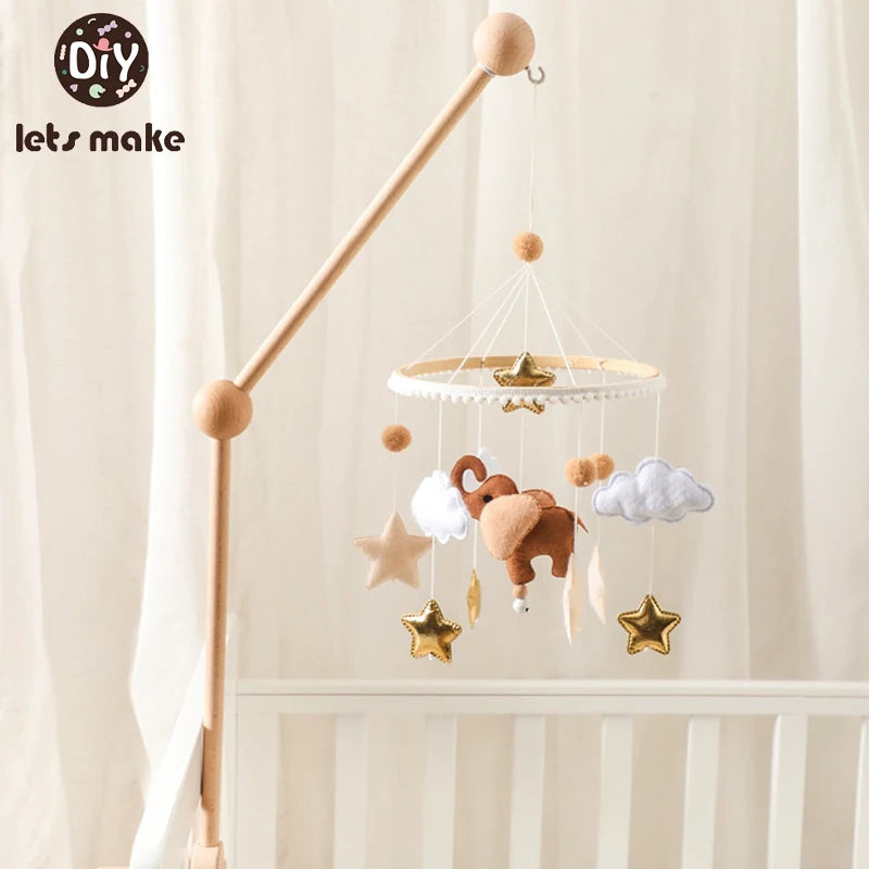 Hot Air Balloon Wooden Baby Crib Mobile – Musical Bed Bell & Rattles for Newborns 0–12M - I YAN