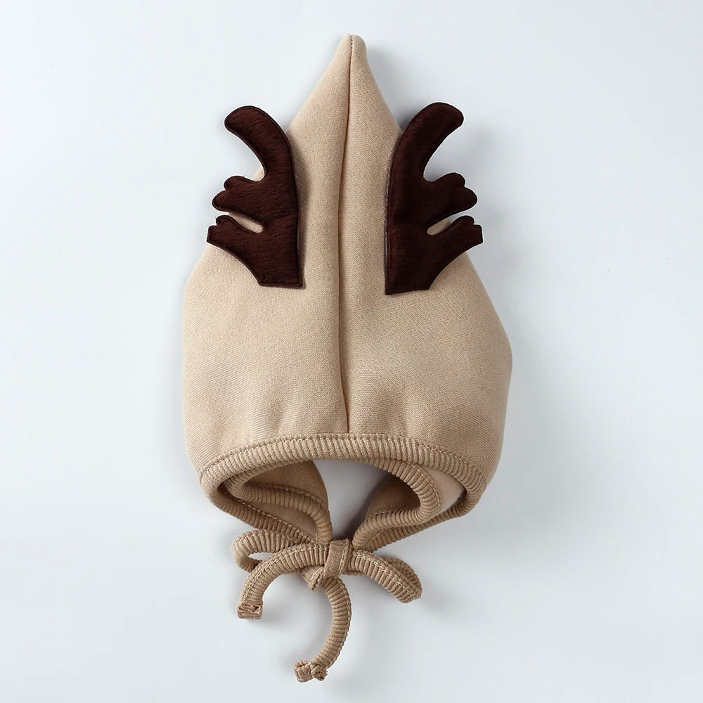 0-24M Christmas Baby Rompers Sets Infant Embroidery Cartoon Thicken Fleece Jumpsuit with Hat Long Sleeve Onesie Newborn Clothes