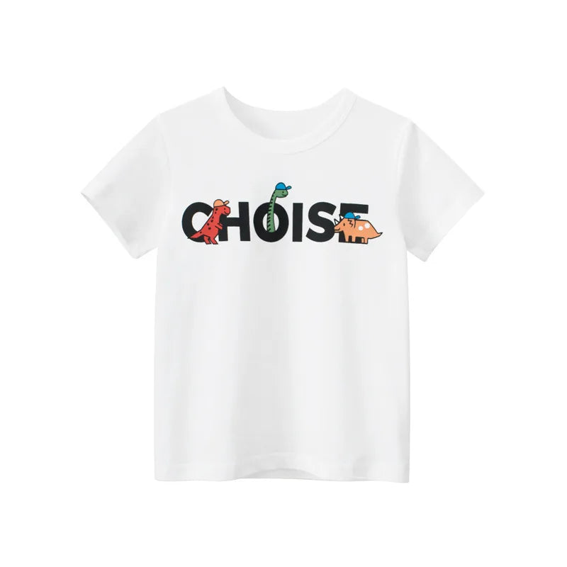 Children's short sleeve cotton T-shirt by I YAN featuring cartoon design, suitable for boys aged 2-9 years, perfect for summer.