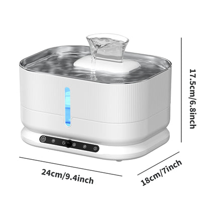 Cordless Cat Water Fountain 3.5L 8000mAh Rechargeable Wireless Pet Water Dispenser Separate Water & Electricity Safe Automatic Circulating Drinking Fountain for Cats Small Dogs