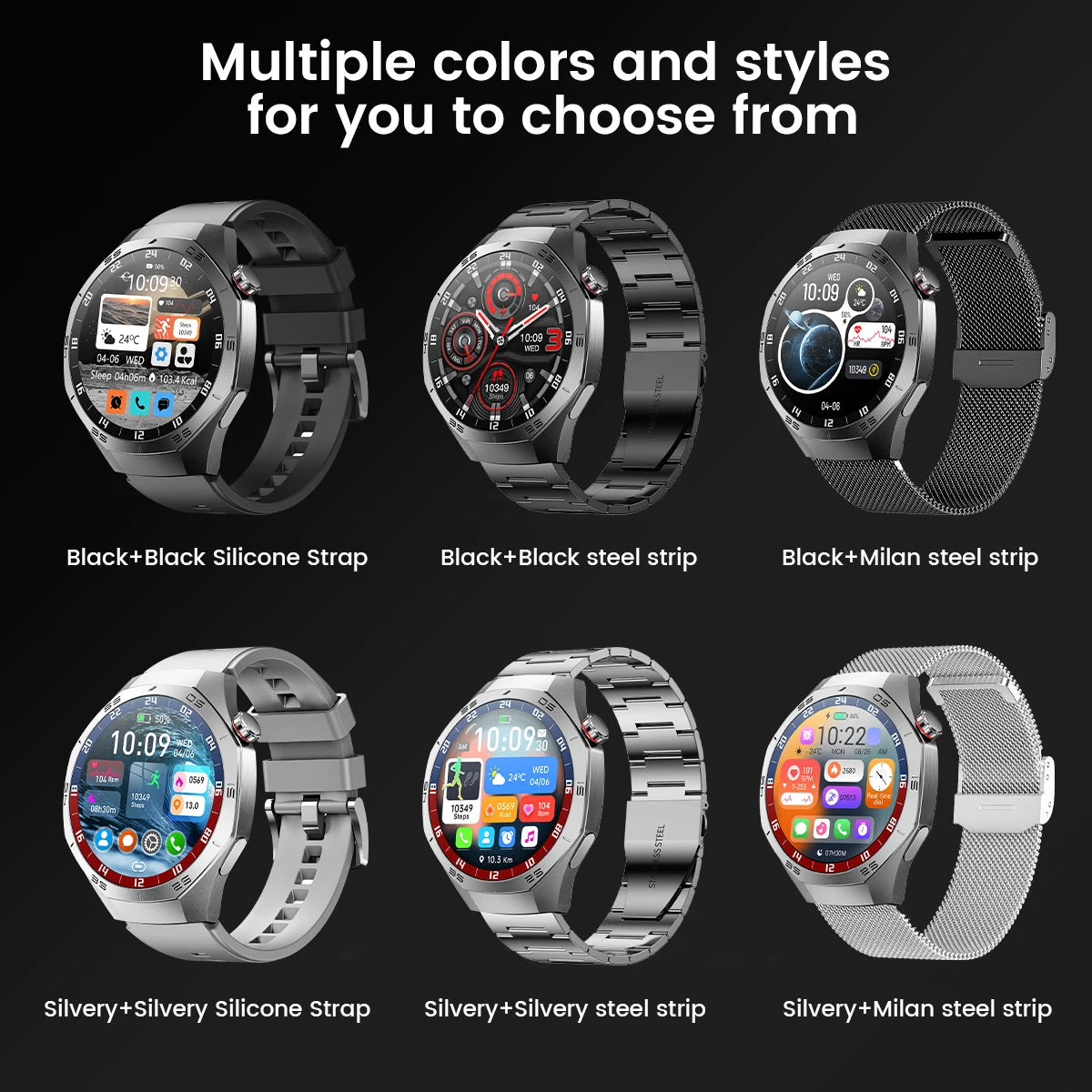 Android and ios Smart Watch Men AMOLED Screen GPS Motion trajectory Heart Rate Bluetooth Calls SmartWatch Waterproof