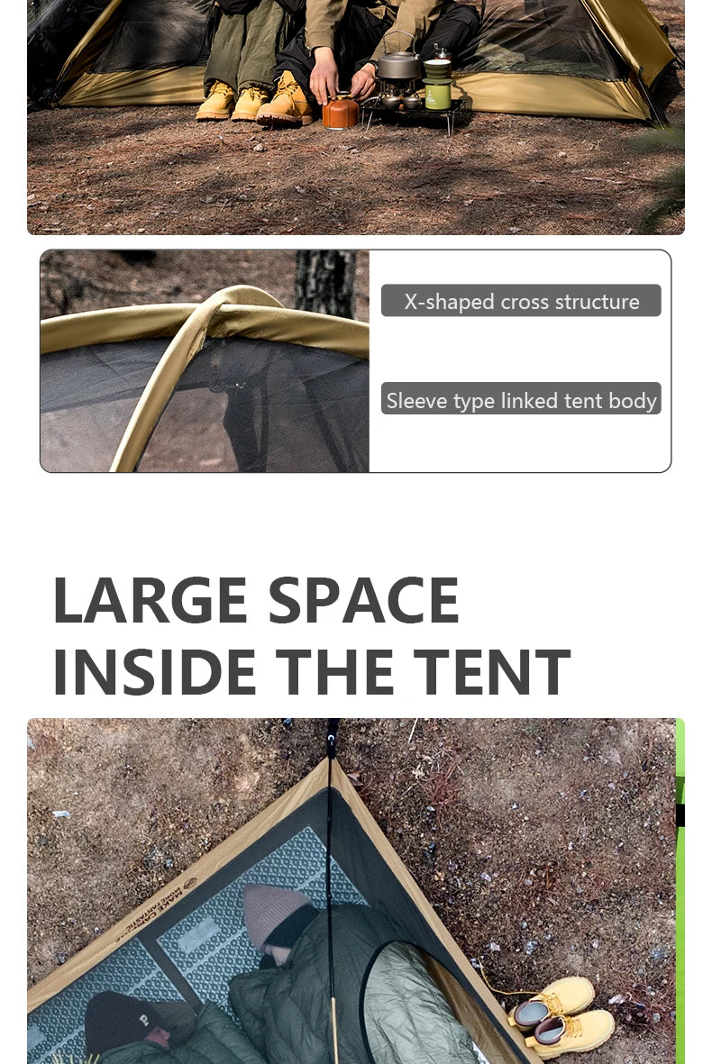 BISINNA Camping Tent 2 Persons Portable Waterproof Backpacking Tent Double-layer Outdoor Hiking Travel Camping Equipment