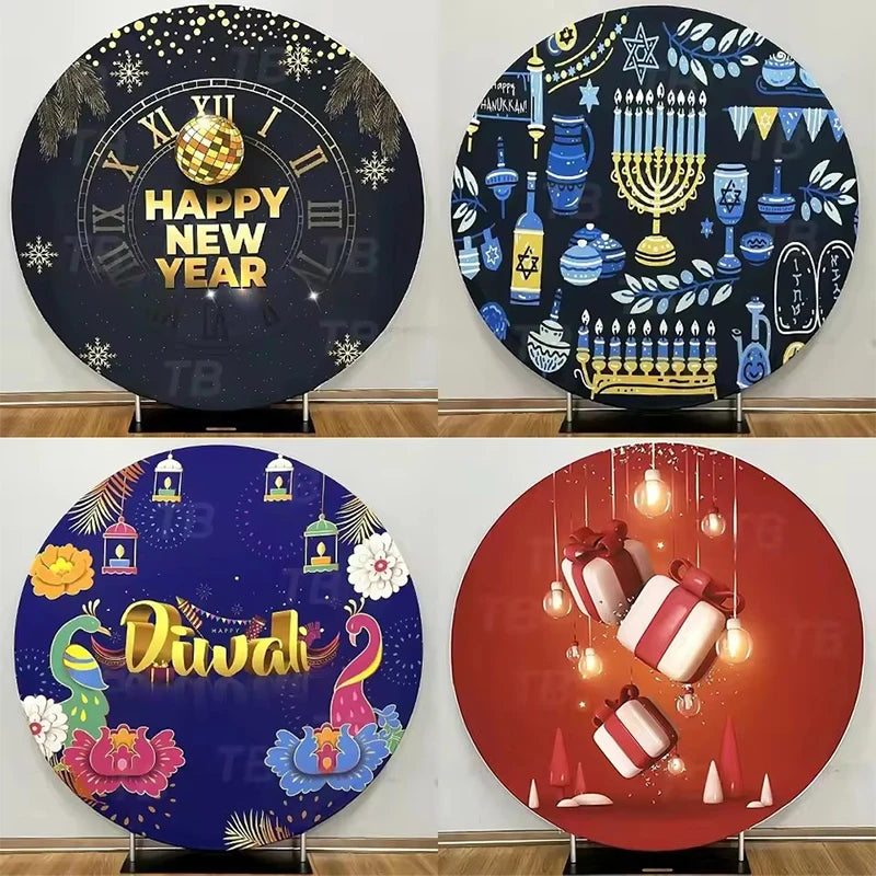Kpop Demon Hunters Round Backdrop Cover Circle Fabric Cover Birthday Party Photo Booth Background Banner Kids Photo Props Supply