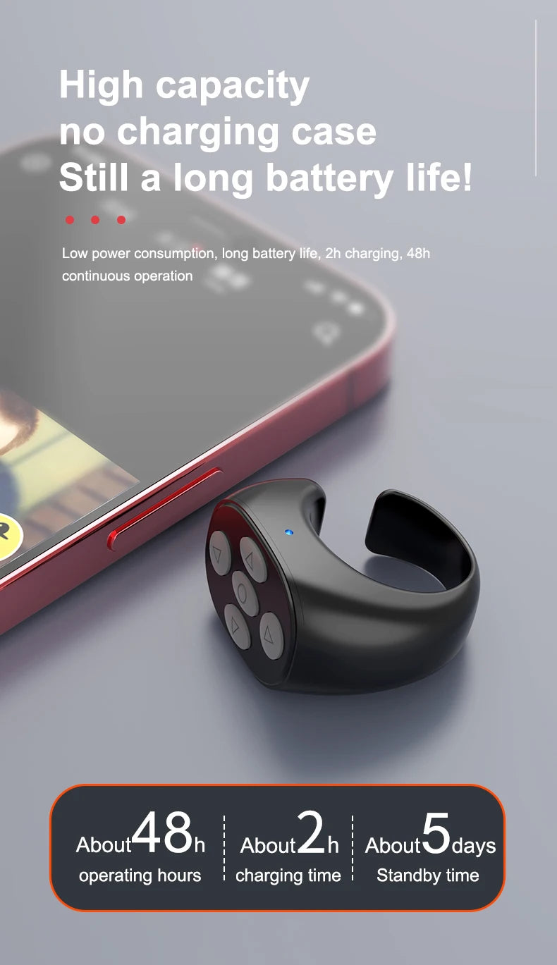 Wireless Bluetooth selfie remote control ring for mobile phones by I YAN, compatible with Xiaomi and Apple devices.