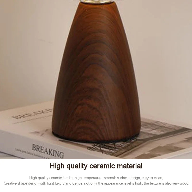 Retro LED Table Lamp Bedroom Fabric Pleated USB Study For Home Room Decor Desktop Decorative Ambiance Bedrooms LED Bedside Lamps