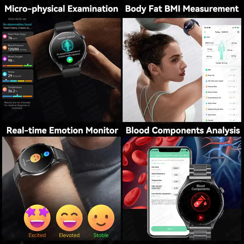 New ECG+PPG Health Diagnosis Smartwatches Men Women Clock Uric Acid Lipid BP Heart rate Tracker NFC Sports Smart Watch IOS