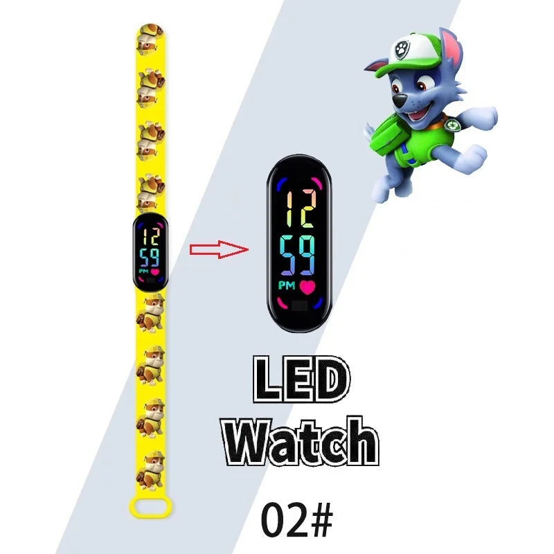 Kids Cartoon LED Touch Screen Watch – Silicone Strap Digital Wristwatch Student Gift for Boys & Girls - I YAN