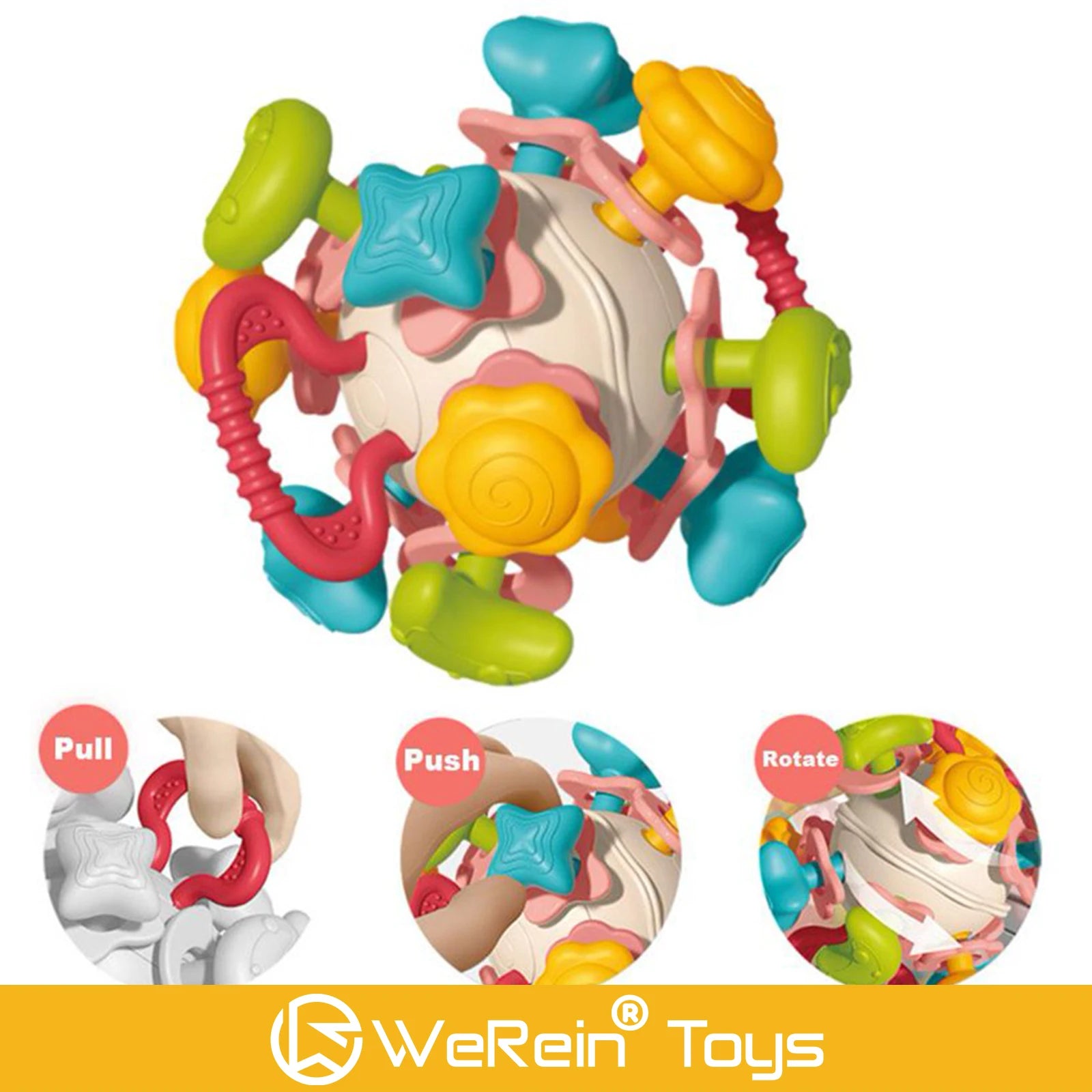 Planet Theme Manhattan Ball – Baby Teething & Grabbing Sensory Toy - I YAN