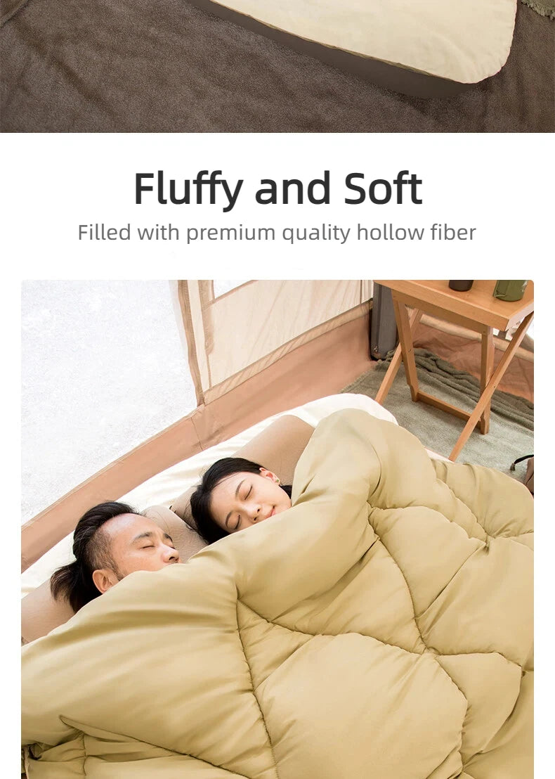 Camping Double Sleeping Bag 4 Season Portable 2 in 1 Detachable Sleeping Bag for Couples Friends Travel Hiking
