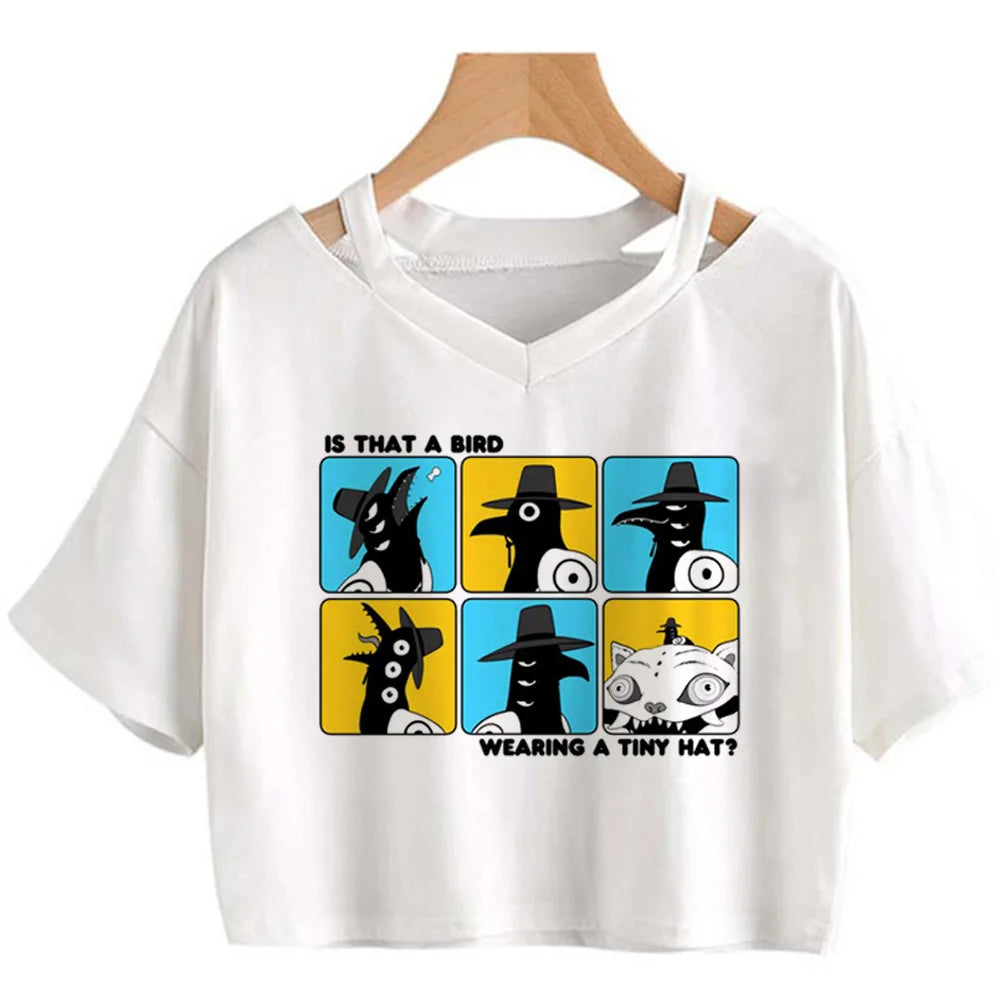 Kpop Demon Hunters Girls O-Neck Casual Women Summer Shirts Crop T-shirt