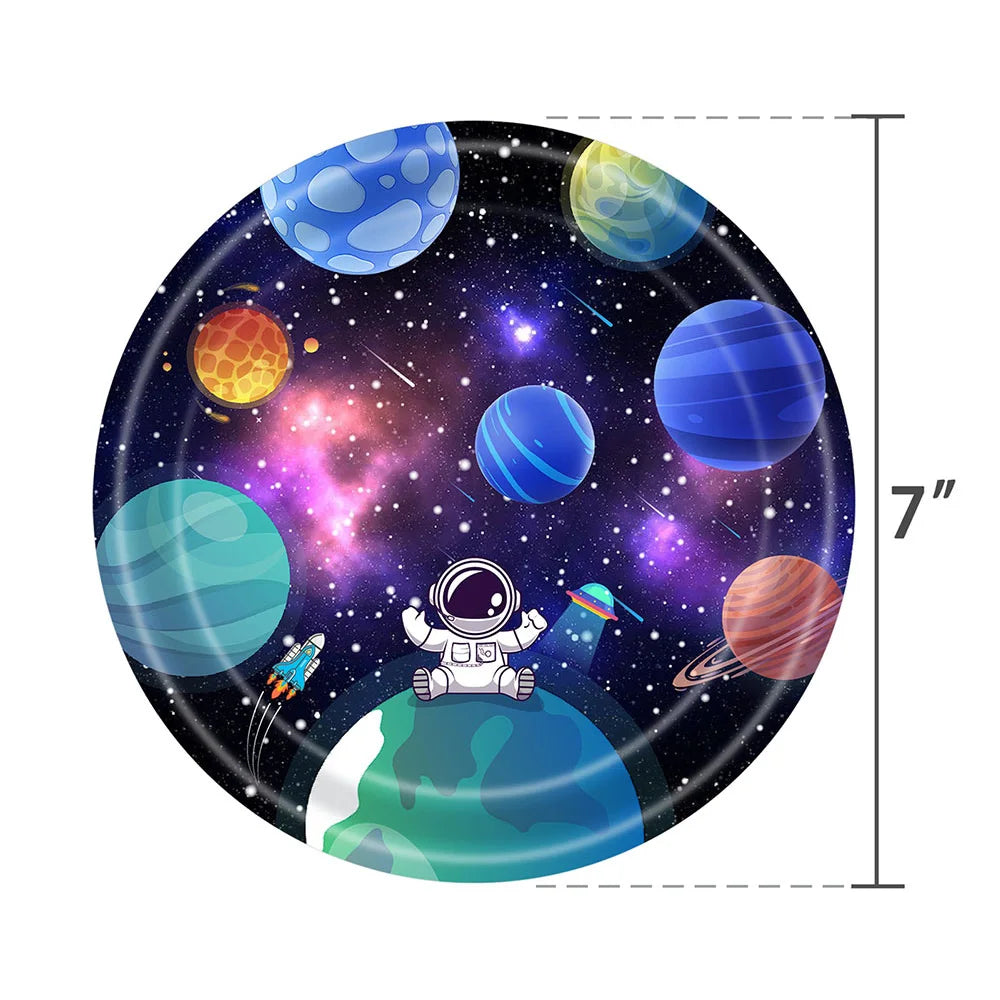 10/50pcs Outer Space Party Tableware Disposable Paper Plates  Space Themed Galaxy Party Kids Birthday Party Decoration Supplies