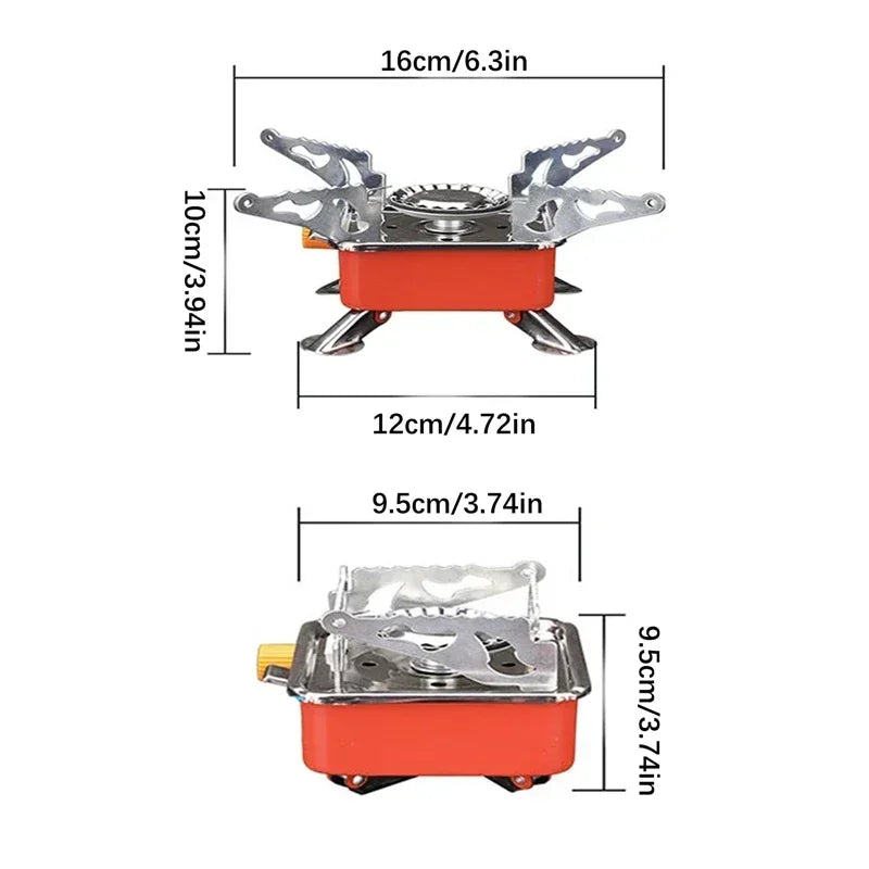 New Can Foldable Windproof Outdoor Gas Stove, Suitable for Backpacking, Camping, Hiking, Picnicking and Barbecuing