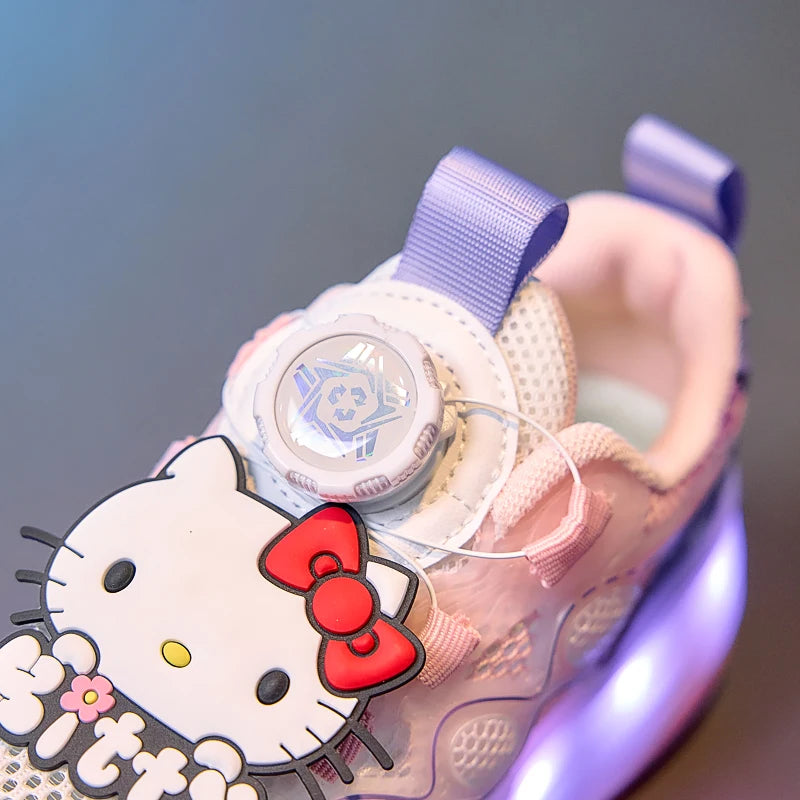 Hello Kitty Children's In-line Skating Shoes Four-Wheel Design Adjustable Roller Blades for Boys Girls Sports Footwear Sneakers