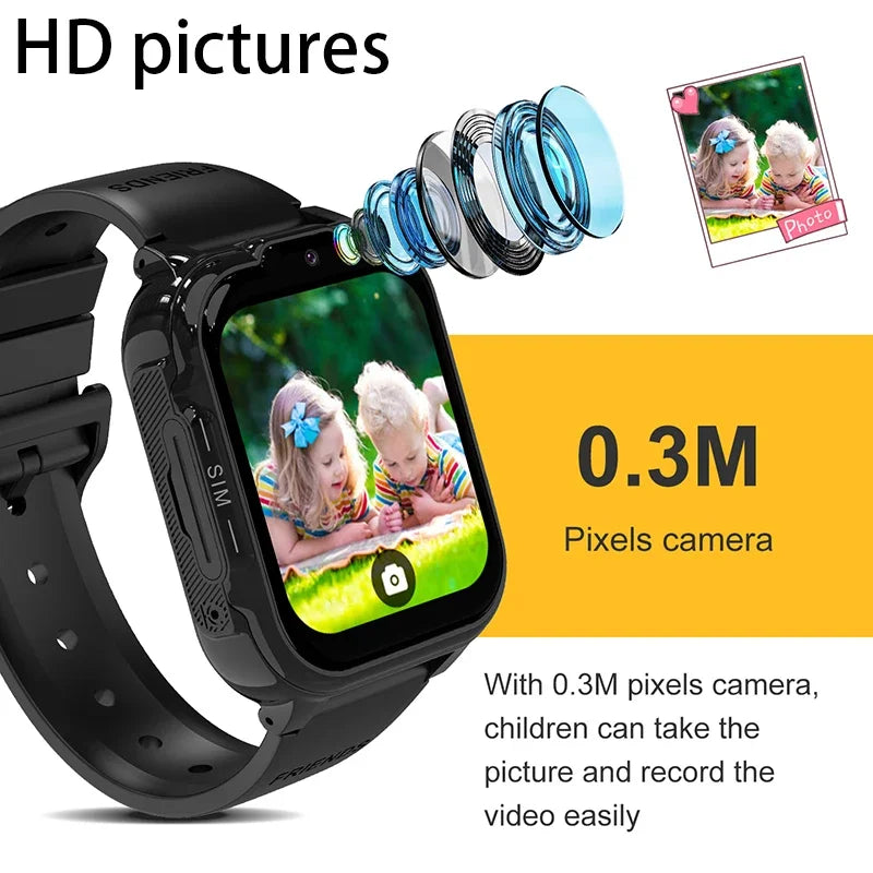 2025 New Kids GPS Smart Watch 4G Track Video Call Camera SOS – Waterproof LBS Location Tracker Smartwatch - I YAN