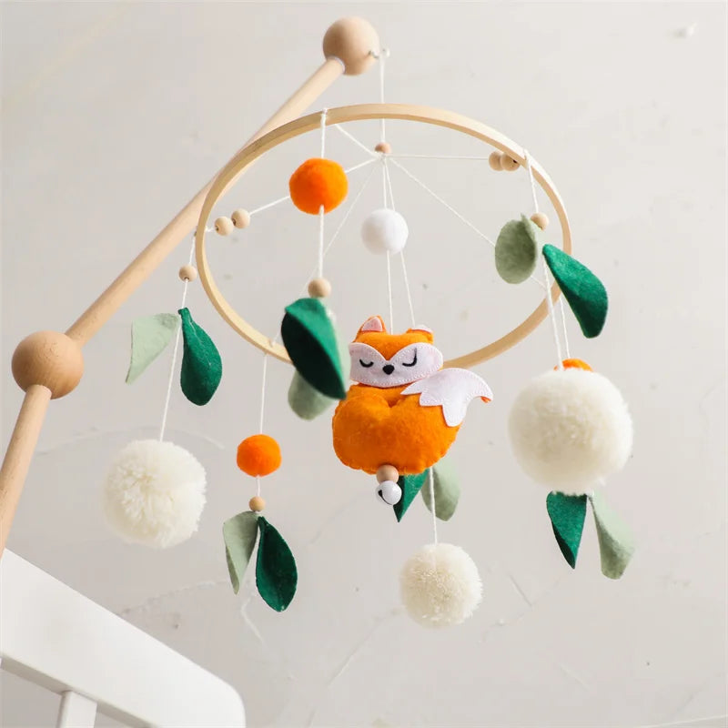 Hot Air Balloon Wooden Baby Crib Mobile – Musical Bed Bell & Rattles for Newborns 0–12M - I YAN