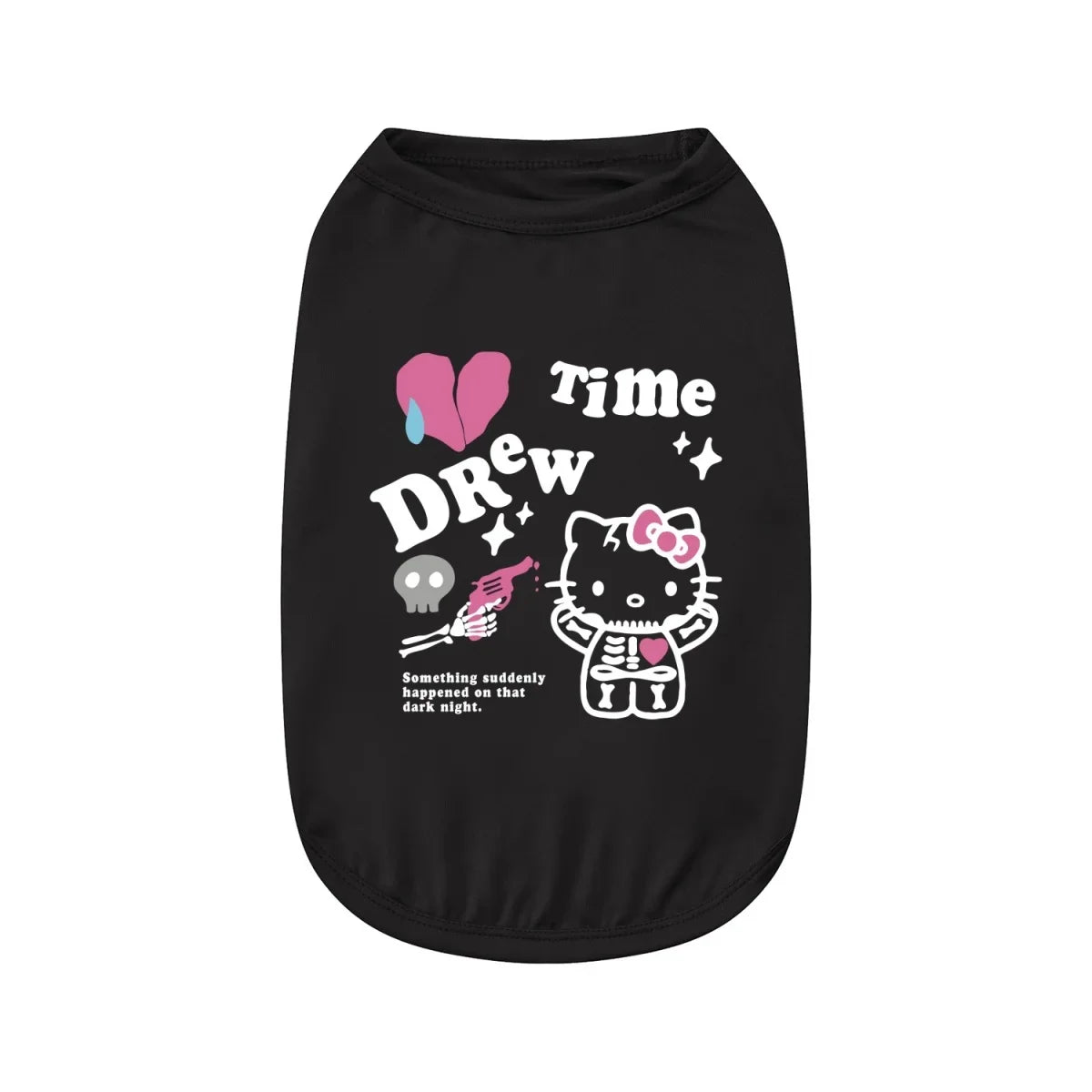 Fashion Printed Pet Tank Top,Hello Kitty Drew Time Printed Pet Sleeveless T-shirt