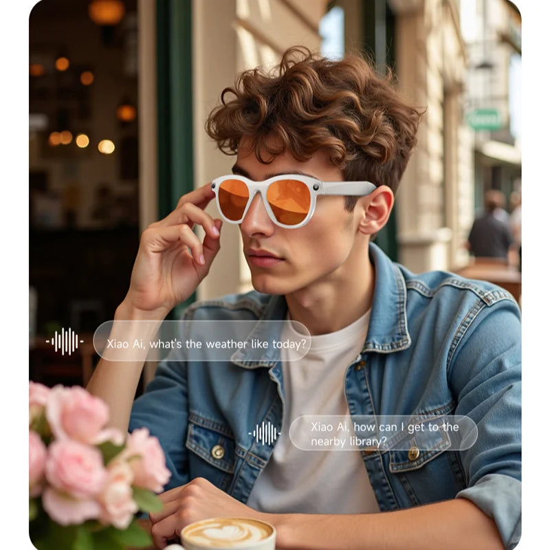 2026 New 500W Pixel Smart Glasses AI Cam Recognition Photography Video Record Bluetooth Call Music Playback Voice Wake Up New