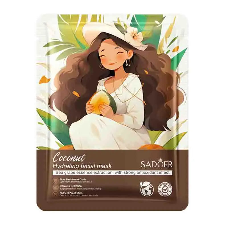 10pcs SADOER Fruits Facial Masks for Face Moisturizing Brightening Firming Hydrating Face Mask Beauty Facial Skin Care Products