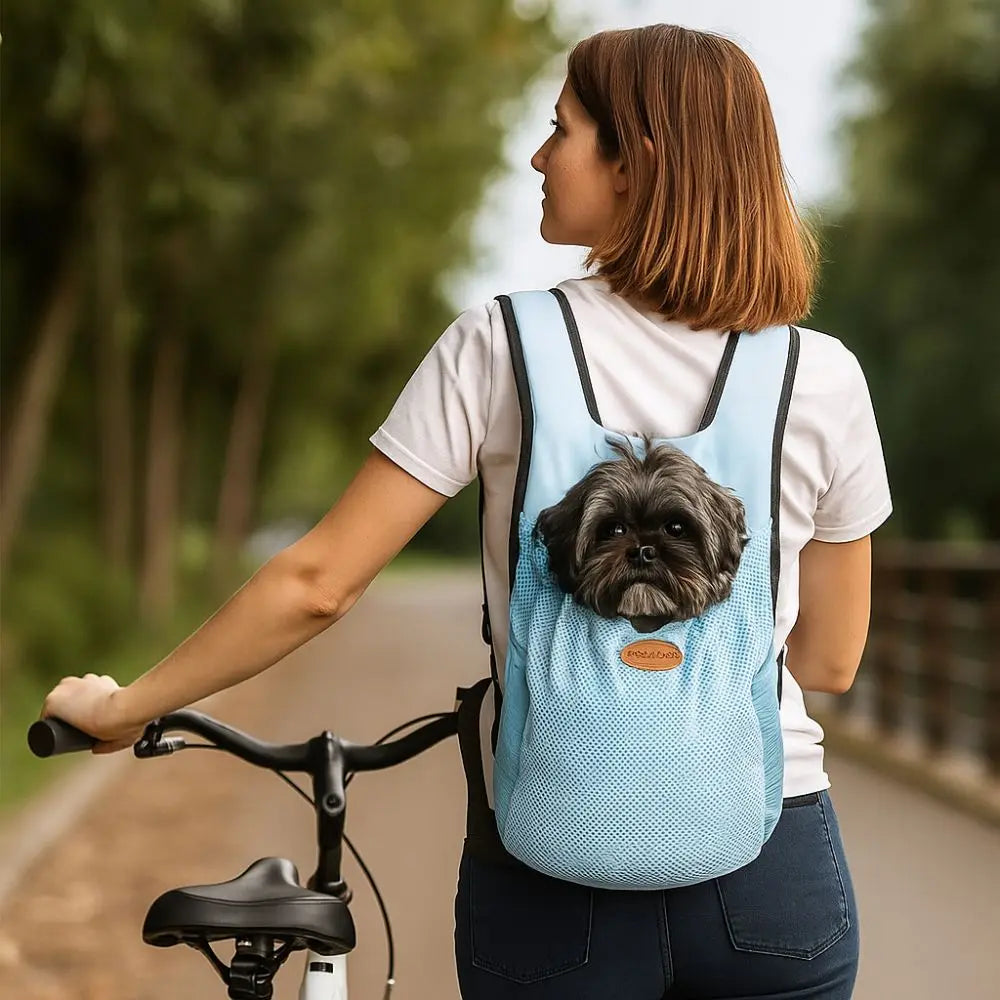 Breathable Pet Chest Shoulder Bag Double Shoulder Adjustable Pet Travel Bag Foldable Cycling Pet Backpack Outdoor Hiking