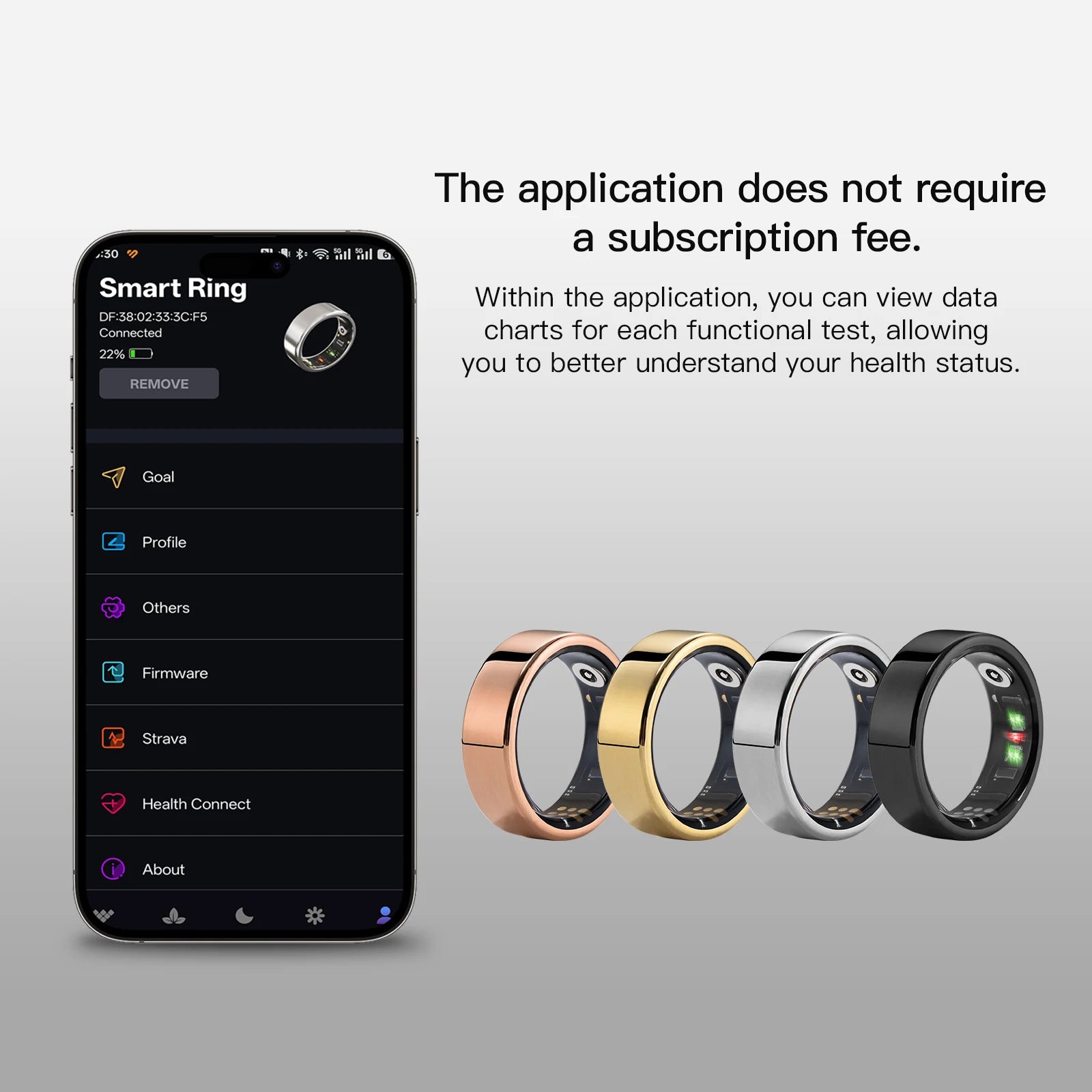 Amovan Nova Smart Ring Premium Quality GPS Sports Heart Rate Blood Oxygen Stress Sleep Temperature Monitor Meditation Ring