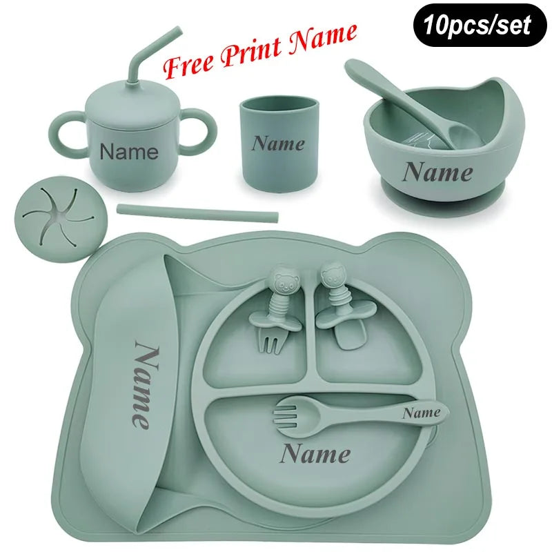 Silicone Baby Feeding Set 10 Pcs – BPA Free Kids Tableware - I YAN