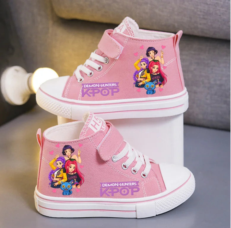 Kpop Demon Hunters Children's Canvas Shoes Fashion Student Shoes Boys Girls Outdoor Sport Shoes Sneakers Print Kids Casual Shoes