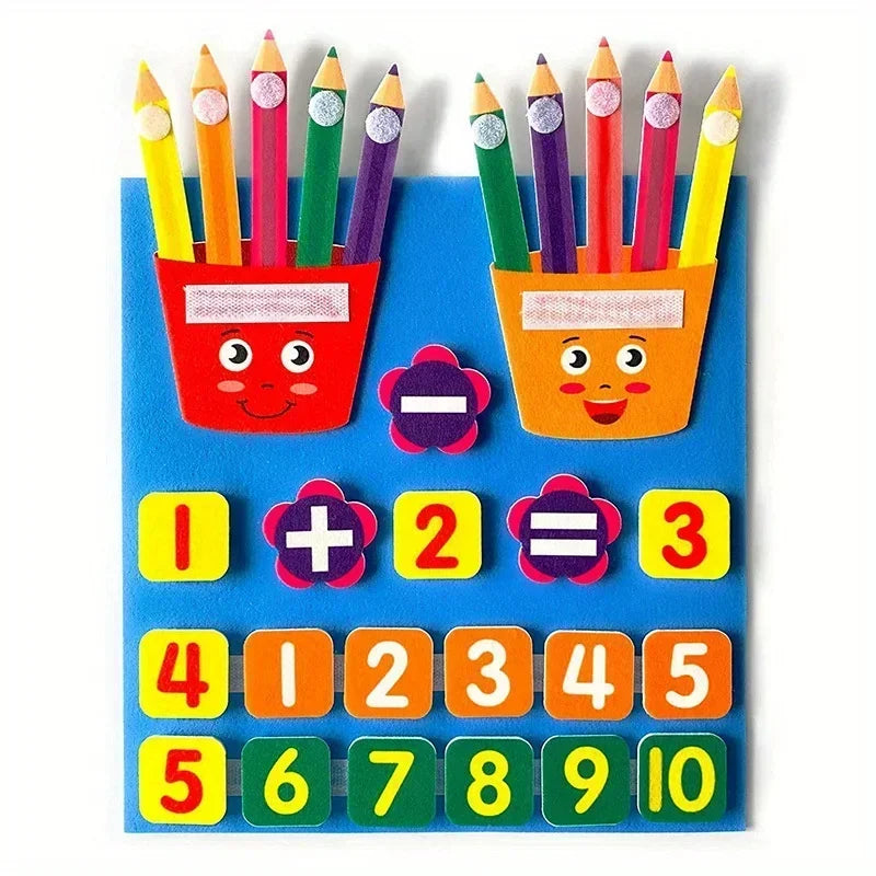 Two felt finger number toys from I YAN, kids' math and counting learning tools, ideal for early childhood development and Christmas gifts.
