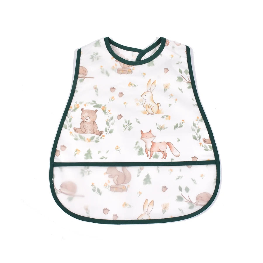 2023New Cartoon Pattern EVA Waterproof Pocket Lunch Feeding Bibs Adjustable Baby Bibs Cute Children Baby Apron Kids Burp Cloths