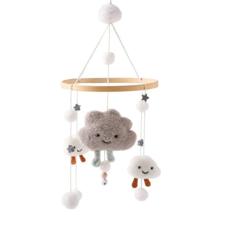Baby Cloud Crib Mobile with Musical Box – Wooden Rattle Toy for Newborns 0–12M - I YAN