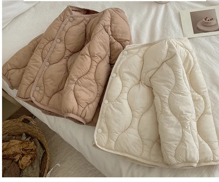 5035 Children's Clothes 2024 Winter Cotton Liner Short Boy's Cotton-padded Jacket All Match Baby Girl's Cotton Down Coat