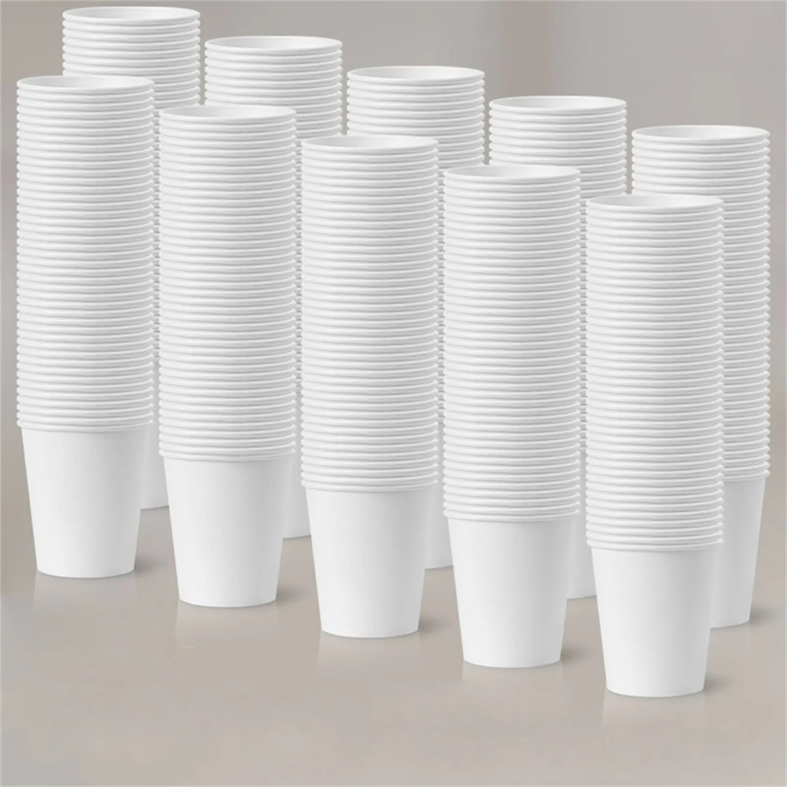 Set of 50/500/1000 disposable solid color paper cups by I YAN, 210ml hot drink cups suitable for coffee, milk, and parties.