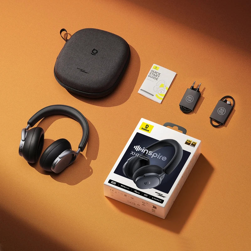 Baseus Inspire XH1 Sound by Bose ANC Wireless Headphone Bluetooth 6.1 48dB Adaptive Noise Cancellation Headset Hi-Res LDAC 100Hr