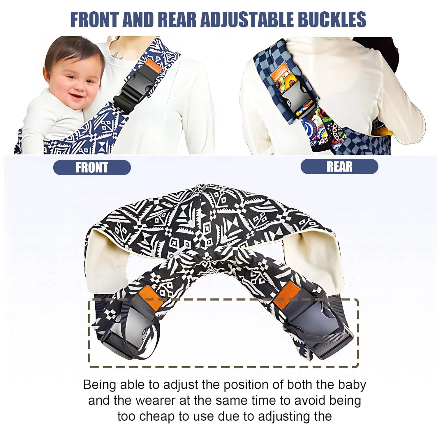 Baby Carrier Newborn Crossbody Wrap with Hip Seat – Adjustable Portable Sling for Travel & Infants - I YAN