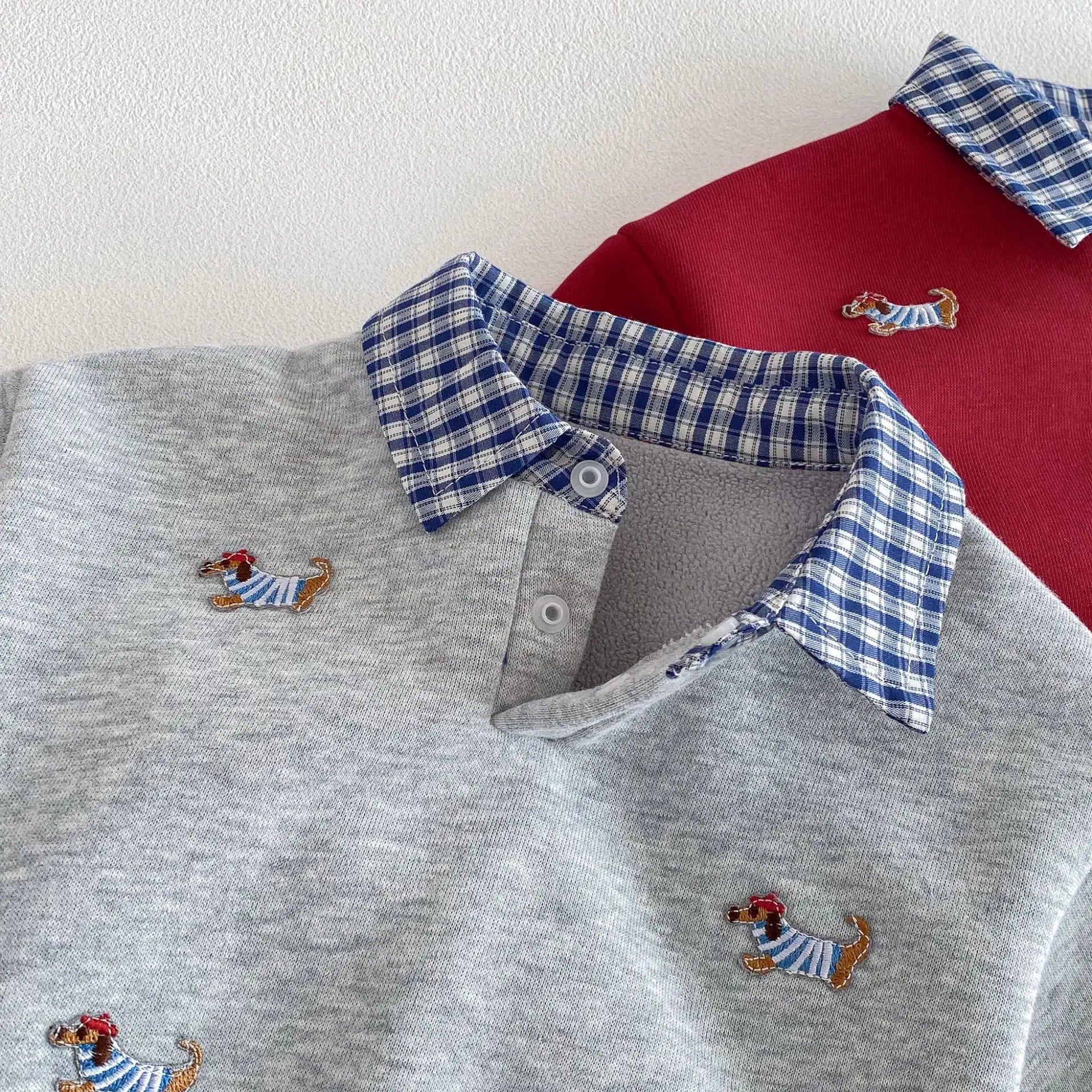 Children's Hoodie 2025 New Winter Boys' Fashionable Lapel and Fleece Pullover, Baby Red New Year's Clothing
