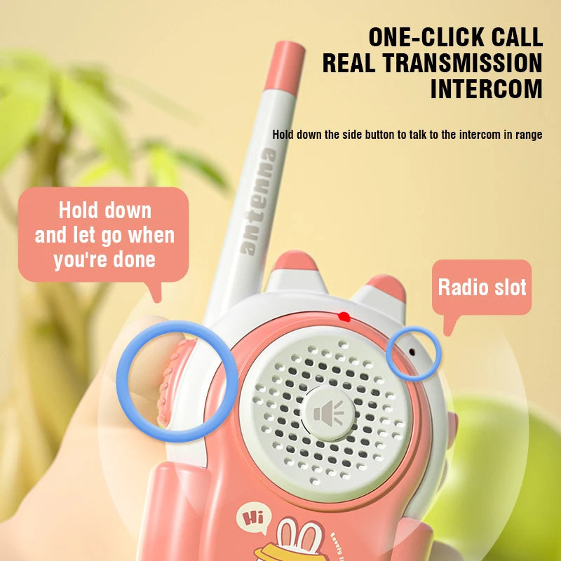 2PC Children's Walkie-talkies Wireless Cartoon Pagers Remote Intercom Outdoor Kids Toys Parent-child Interaction Education Game