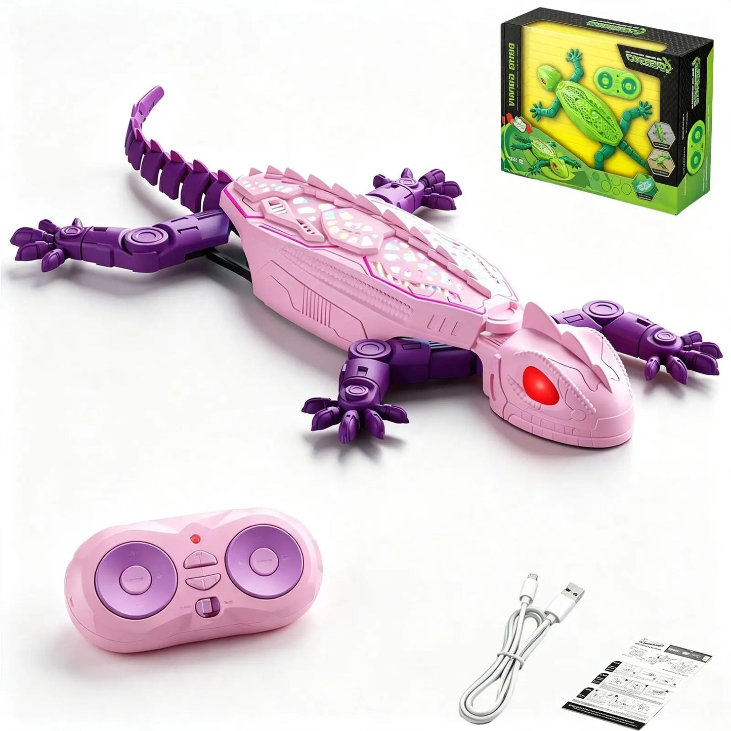 Wall-Climbing Gecko Cat Toy - Remote Control Lizard for Interactive Play