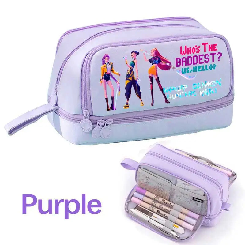 Demon Hunters Pencil Case – Multi-Functional Stationery Storage Bag - I YAN