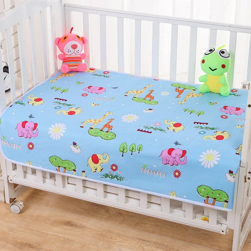 Waterproof baby changing pad cover by I YAN, reusable diaper pad with soft fabric and secure fit for travel and home use.