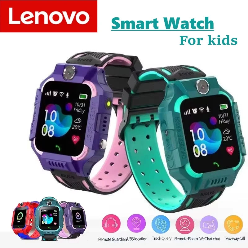Lenovo GPS Kids Smart Watch SIM Card Call SOS – Camera Waterproof Watch for Boys & Girls Gift - I YAN