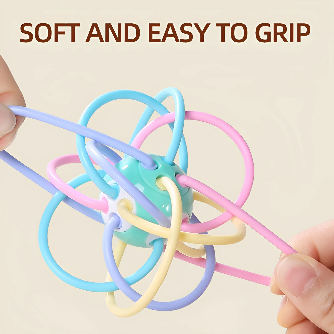 Manhattan Square Teether Ball – Baby Grip & Chew Sensory Toy - I YAN