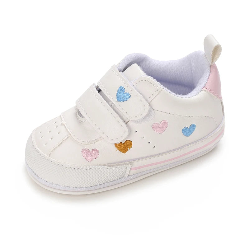 Cute soft sole infant baby girl crib shoes by I YAN, toddler first walker sneakers for 0-18 months, perfect for early walking.