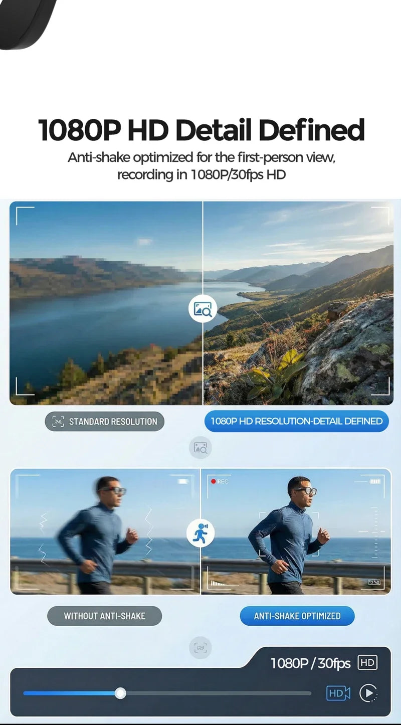 2026 New Smart AI Glasses 800W Shooting Camera HD Photo Video Voice Call Translation Waterproof Bluetooth AI Motorcycle Glasses
