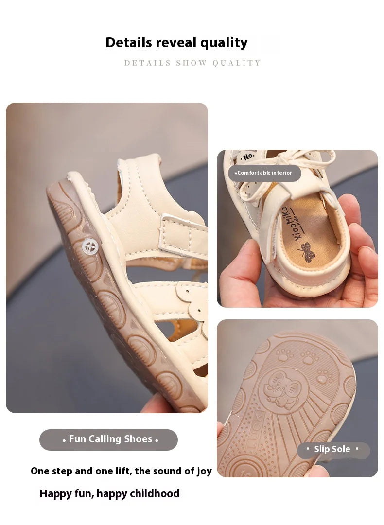 Baby Walking Shoes Package Head Call Sandals Soft Bottom Non-slip Hollow Breathable Casual Shoes 0-2 Years Old Princess Shoes