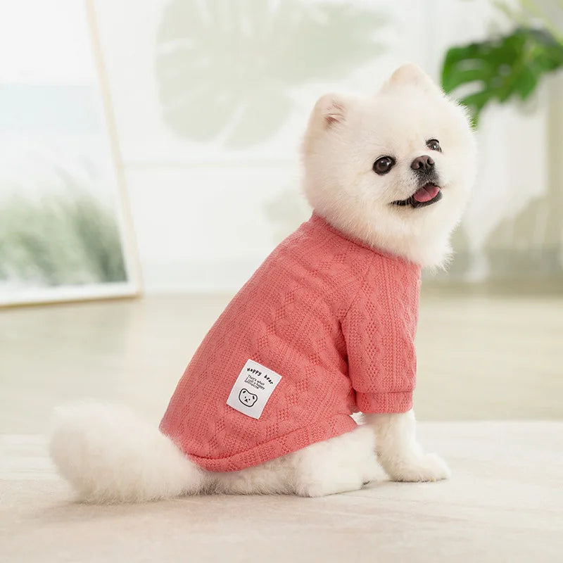 Solid Cozy Cat & Small Medium Dog Knit Sweaters - Warm Autumn Winter Pet Wear - Factory Direct Wholesale