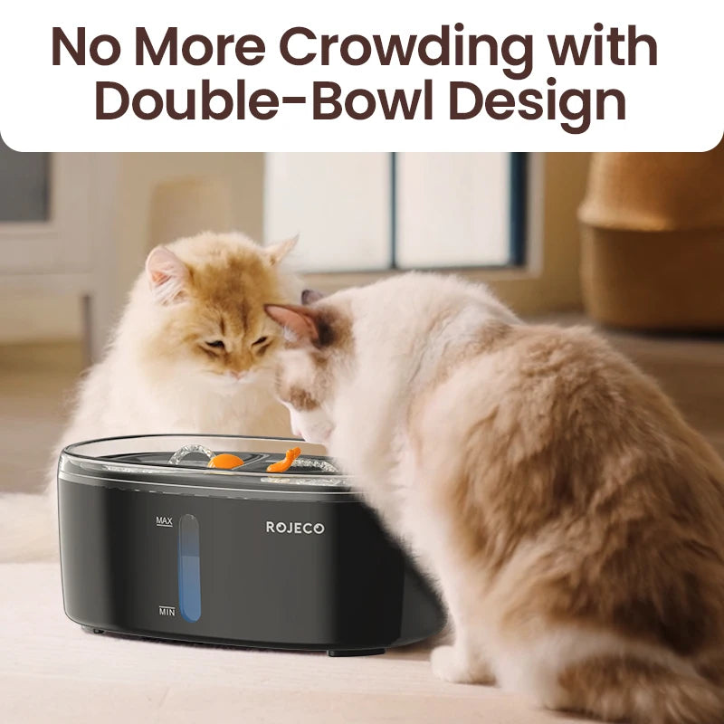 2.5L Dual Bowl Cat Water Fountain Ultra Quiet