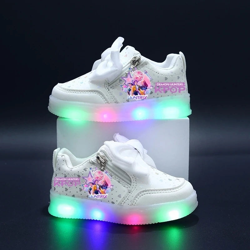 Hot Kpop Demon Hunter Children Led Shoes Boys Girls Lighted Sneakers Glowing Shoes Kid Sneakers With Luminous Sole Running Shoes